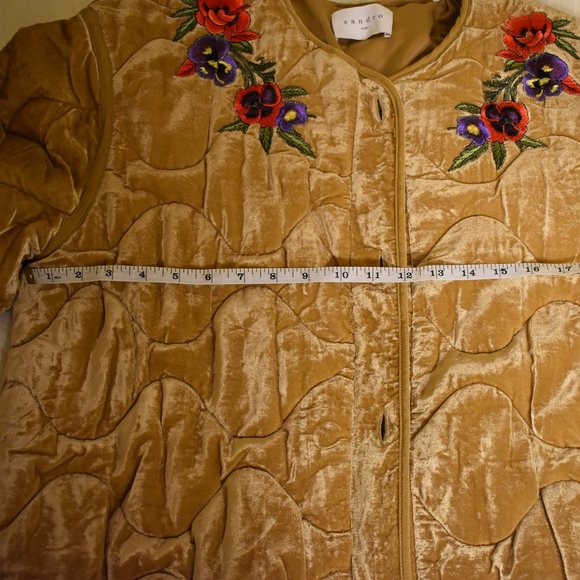 Sandro | Quilted Riva Velvet Jacket - Picture 7 of 14